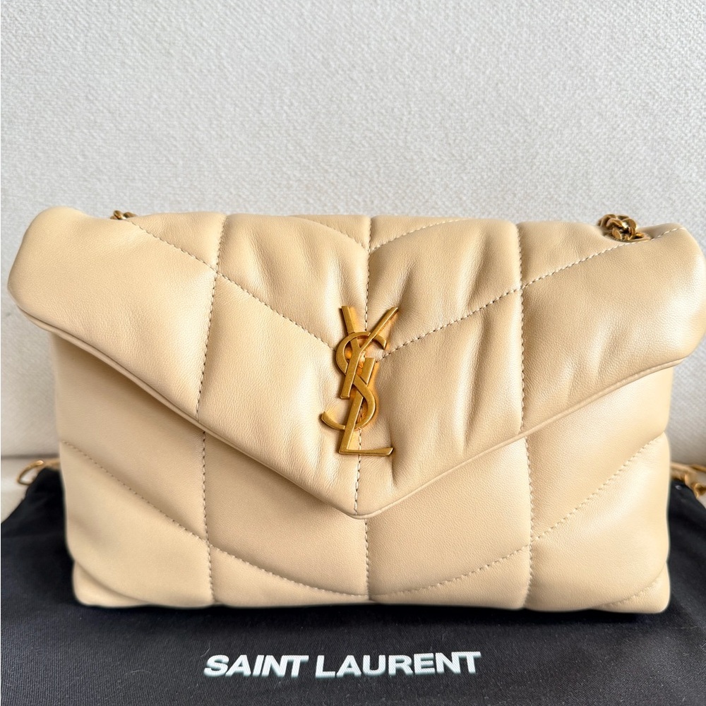 Saint Laurent Toy Puffer Lambskin Quilter Shoulder Bag Beige - Picture 16 of 16